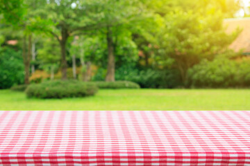 picnic table in summer park