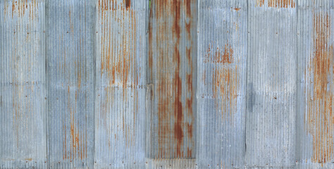 Old metal sheet roof texture. Pattern of old metal sheet.  © saranyoo