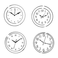 clock vector sketch illustration. vector sketch illustration - wall clock