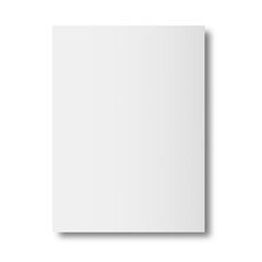 Blank book cover mockup on white background.