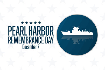 National Pearl Harbor Remembrance Day. December 7. Holiday concept. Template for background, banner, card, poster with text inscription. Vector EPS10 illustration.