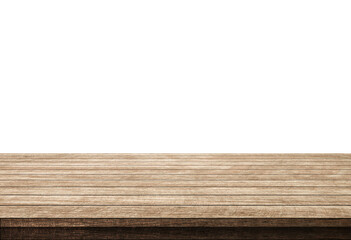 wood table top on white background
