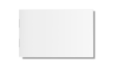 Blank book cover mockup on white background.