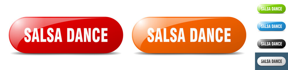 salsa dance button. key. sign. push button set