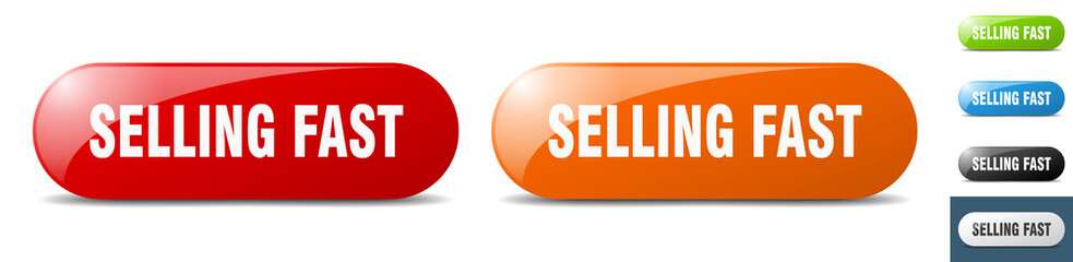 selling fast button. key. sign. push button set