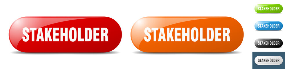 stakeholder button. key. sign. push button set