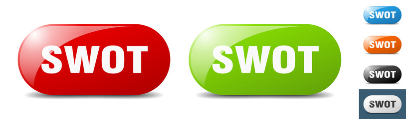 swot button. key. sign. push button set