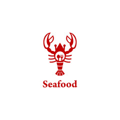 lobster and spoon vector illustration for a seafood restaurant logo