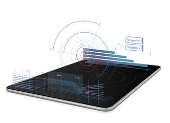 Data projected on a digital tablet
