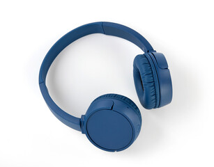Blue headphones on white