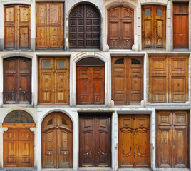 Old brown traditional doors