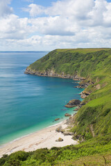 Fototapeta na wymiar Beautiful view Cornwall coast Lantic Bay Cornwall near Fowey and Polruan in summer