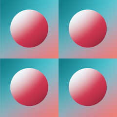 moon pattern. graphic sphere. 3d effect. pink and blue background and color