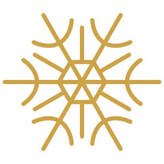 Gold Snowflake Icon. Snowflakes template. Christmas Snowflake winter. Snowflakes icons. Snowflake vector icon for brush stamp