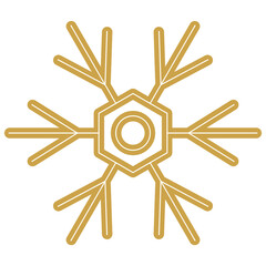 Gold Snowflake Icon. Snowflakes template. Christmas Snowflake winter. Snowflakes icons. Snowflake vector icon for brush stamp