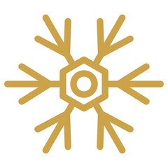 Gold Snowflake Icon. Snowflakes template. Christmas Snowflake winter. Snowflakes icons. Snowflake vector icon for brush stamp