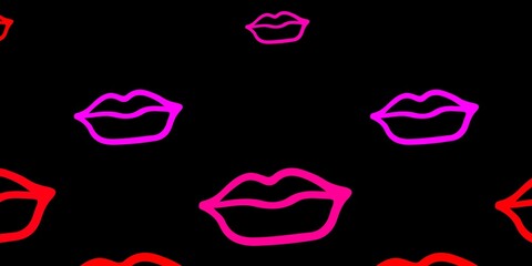 Dark Pink vector texture with women's rights symbols.