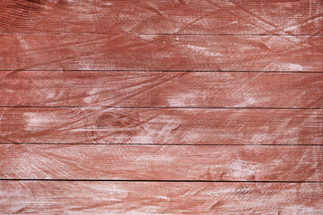 Vintage brown wood background texture with knots and nail holes. Old painted wood wall. Brown abstract background. Vintage wooden dark horizontal boards. Front view with copy space