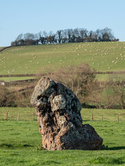 Neolithic stone circle at Stanton Drew, near Bristol in Somerset UK. These stones are part of the...