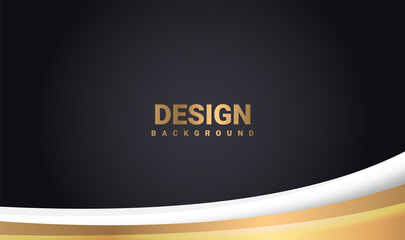 Golden abstract background banner with glowing gold color. Vector