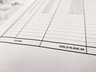 Selected focused on financial account report sheet with the figure is in Malaysian currency. Presented in tabular form to facilitate calculation and management.
 - obrazy, fototapety, plakaty