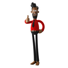 3d funny office man, isolated
