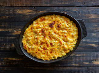American dish mac and cheese. National cuisine. Vegetarian food.