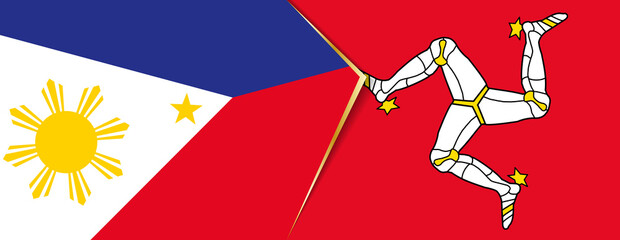 Philippines and Isle of Man flags, two vector flags.