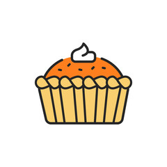 Pie color line icon. Isolated vector element.