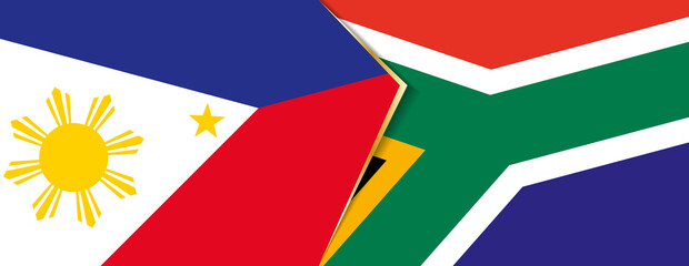 Philippines and South Africa flags, two vector flags.