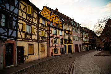 Fototapeta na wymiar The beautiful streets of Colmar. France.