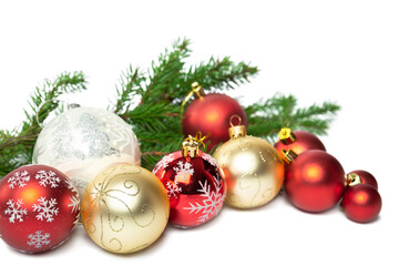 Red and gold Christmas balls