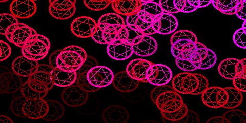 Dark Pink vector texture with religion symbols.