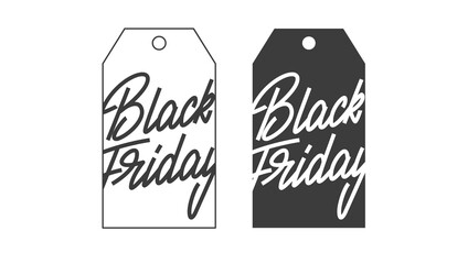 Black Friday sale price label tag design with lettering