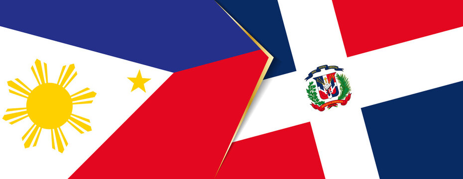Philippines and Dominican Republic flags, two vector flags.