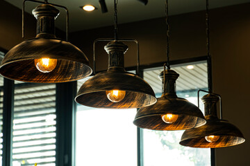 Pendant lights on the ceiling