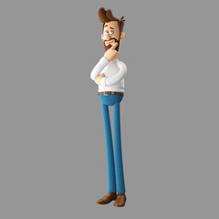 3d character, cartoon man, isolated