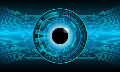 Blue eye cyber circuit future technology concept background