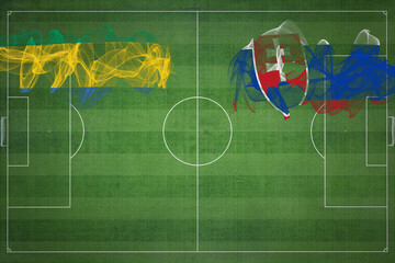 Gabon vs Slovakia Soccer Match, national colors, national flags, soccer field, football game, Copy...
