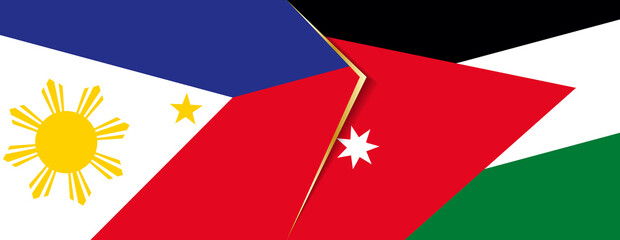 Philippines and Jordan flags, two vector flags.