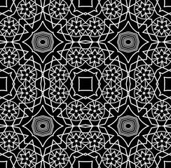 Seamless decorative pattern in a black and white colors