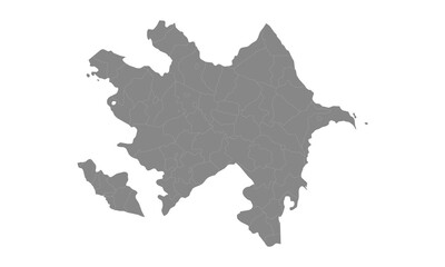 Map of Azerbaijan with Regions Eps 10. Republic of Azerbaijan vector map eps 10