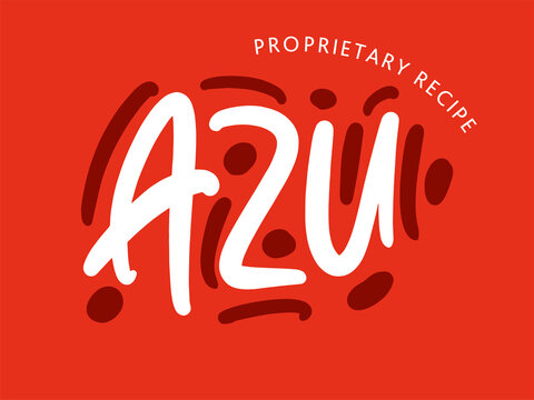 Azu food lettering logo for business, print and advertising.