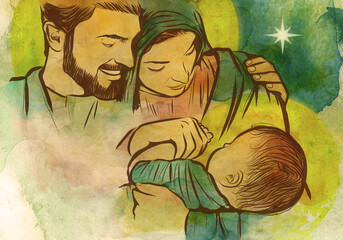 Merry Christmas! Jesus, Mary and Joseph	