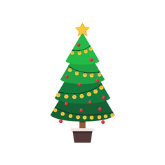 Christmas tree vector. Christmas tree on white background. free space for text.