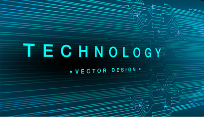 Blue cyber circuit future technology concept background