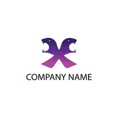 letter x logo, creative illustration of snake with color, vector design