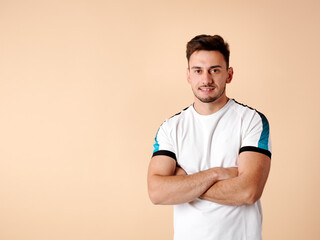 Young man with positive attitude and smiling