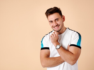 Young man with positive attitude and smiling