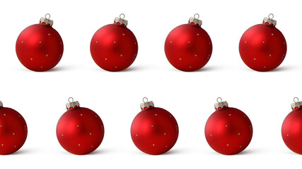 Seamless pattern set of Christmas balls, decoration for the Christmas tree isolated on a white background. Banner.